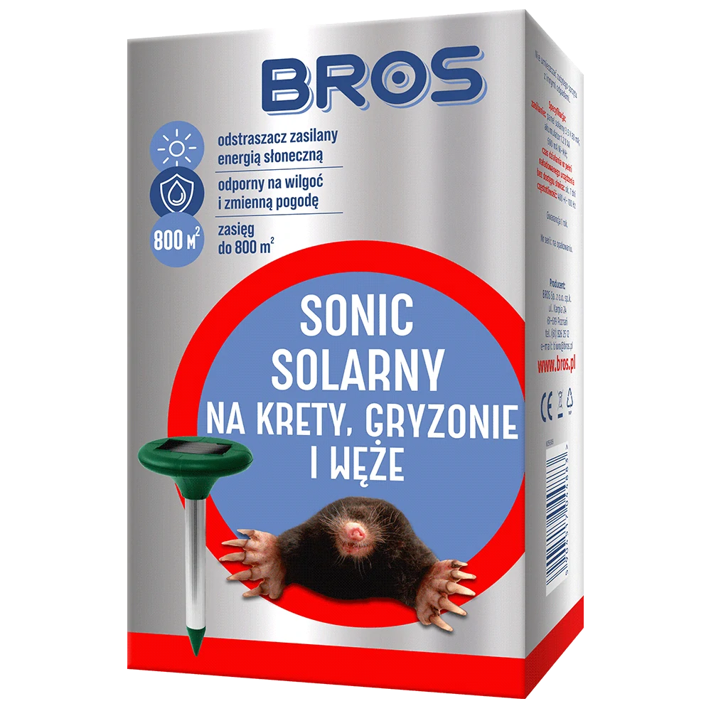 Odpudzovač krtkov BROS Sonic solárny