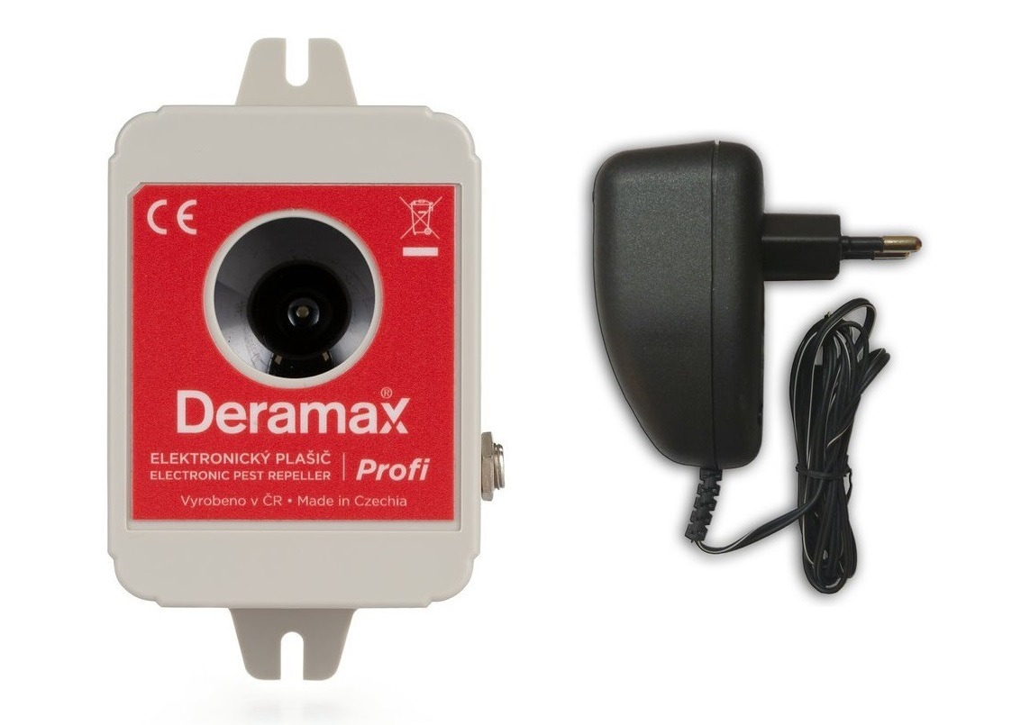 Deramax Ultrazvukový plašič - odpudzovač kún a hlodavcov Deramax-Profi + CN01