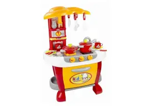 Kuchynka detská malá s príslušenstvom červená plast
