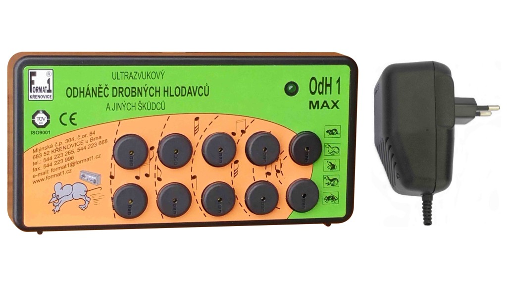 Odpudzovač myší, potkanov a kún OdH1 MAX s adaptérom