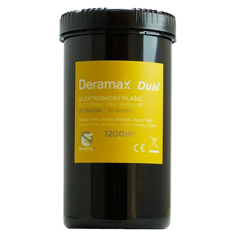 Deramax®-Dual. Vibračný plašič krtkov, hryzcov, hrabošov, piskorov, myší, potkanov, hadov