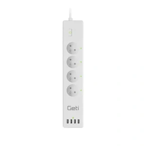 Predlžovací prívod Smart GETI GSS04, 4 zásuvky, 4x USB, Tuya