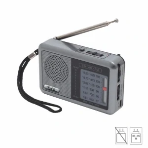 Prenosné rádio, 3 pásmové, nabíjateľné, sivá RPC6CH