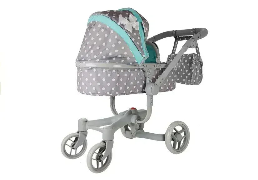 Kočík pre bábiku sivo-tyrkysový 6818
