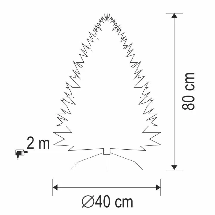 Umelý vianočný stromček s optickými vláknami, 80 cm KIX80LED