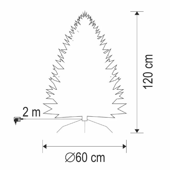 Umelý vianočný stromček s optickými vláknami, 120 cm KIX120LED