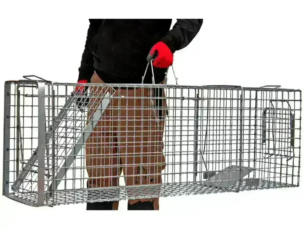 Profesionálna odchytová pasca na líšky, kuny, vydry a mačky 120x34x42
