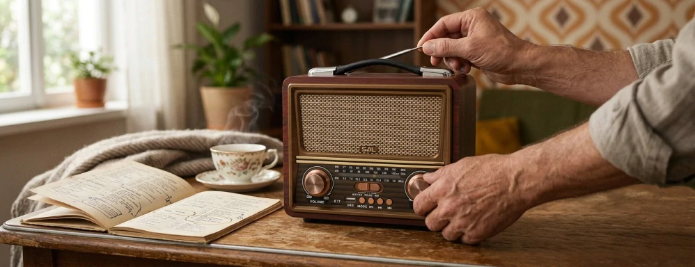 SAL Prenosné retro rádio s multimediálnym prehrávačom RRT22