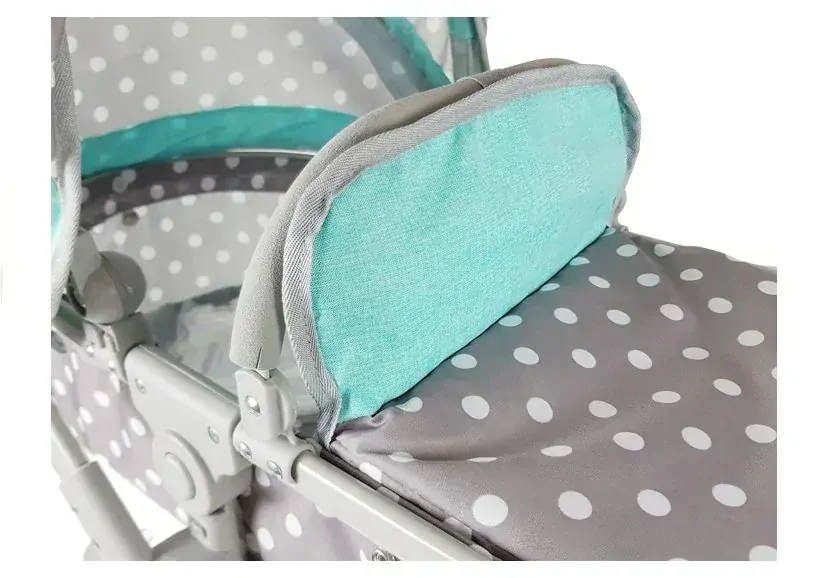 Kočík pre bábiku sivo-tyrkysový 6818