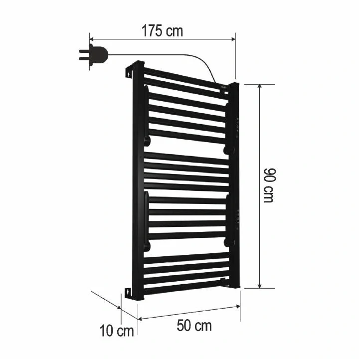 Nástenný elektrický sušiak uterákov a bielizne, čierny, 150 W FKTW345B