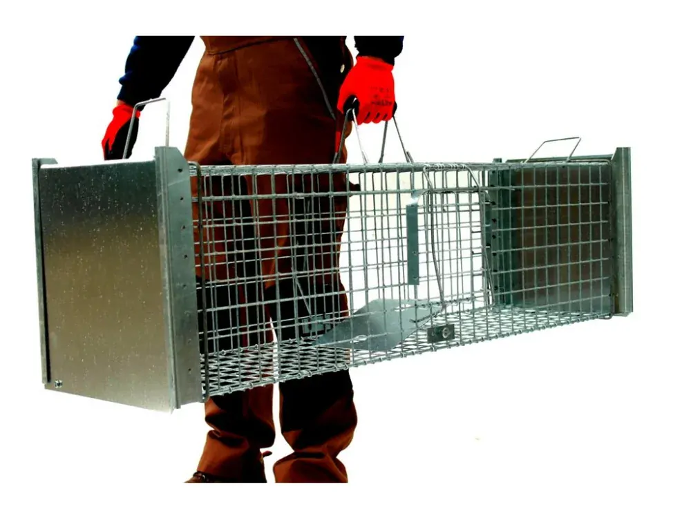 Profesionálna odchytová pasca na líšky, kuny, vydry a mačky 130x34x34V2