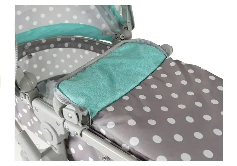 Kočík pre bábiku sivo-tyrkysový 6818